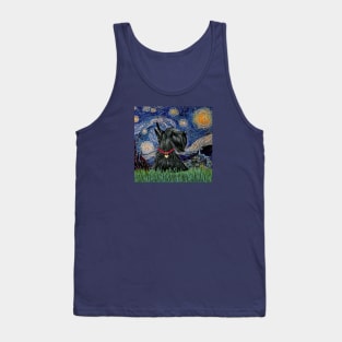 Starry Night Adapted to Include a Black Scottish Terrier Tank Top